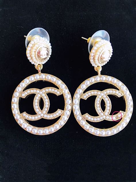 chanel earrings pearls|authentic chanel earrings.